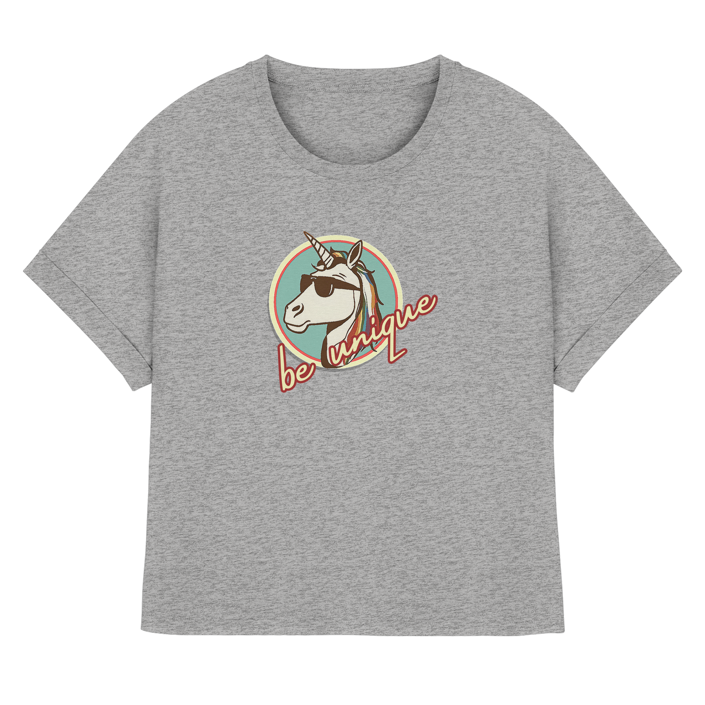 BEUNIQUE! - Womens Organic Rolled Sleeves T-Shirt