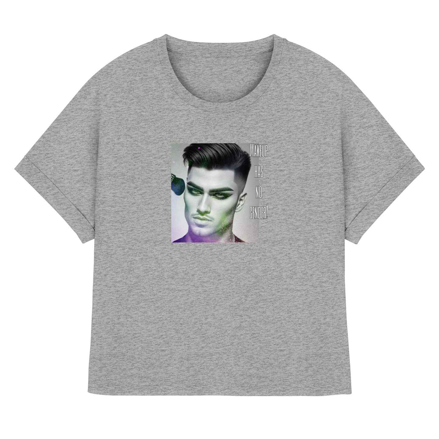 MAKEUPHASNOGENDER! - Womens Organic Rolled Sleeves T-Shirt
