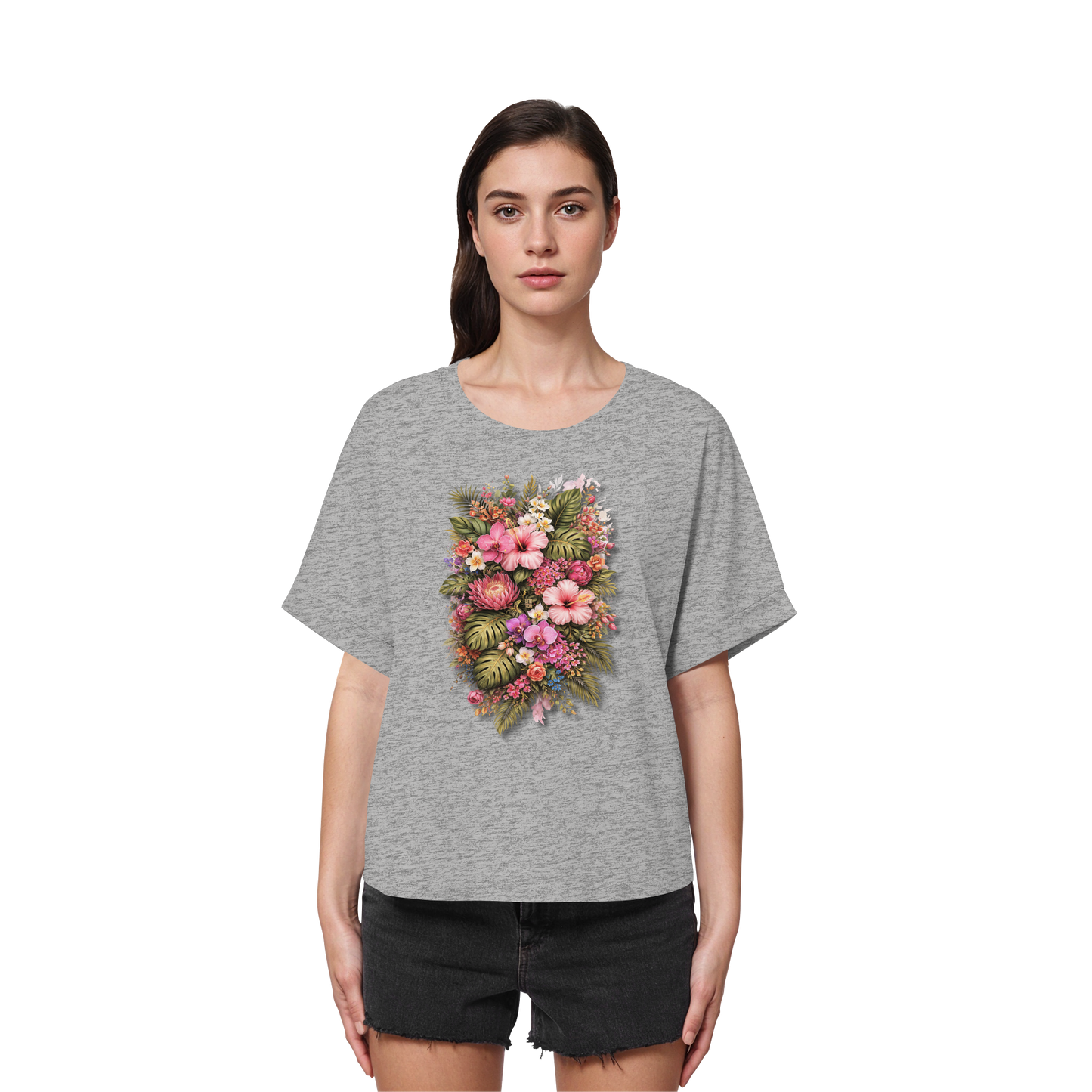 FLOWER POWER! - Women's Organic Rolled Sleeves T-Shirt