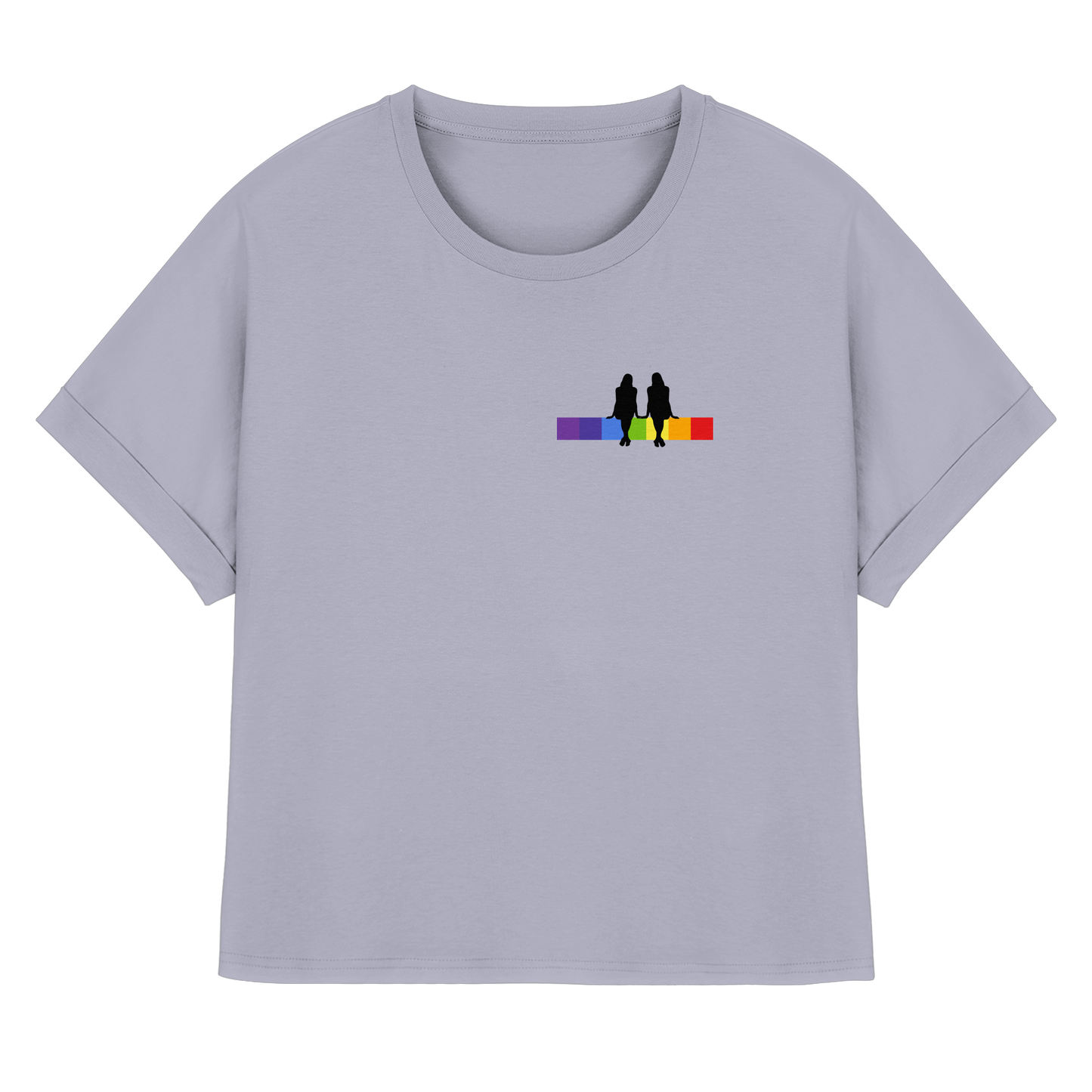 FEMALECOUPLE! - Womens Organic Rolled Sleeves T-Shirt