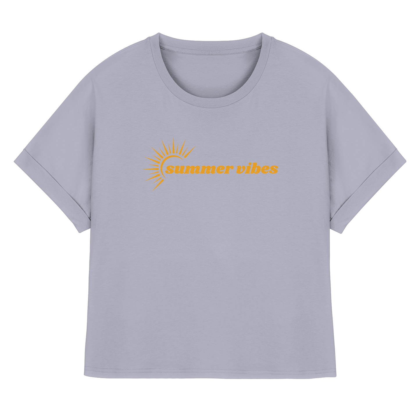 SUMMERVIBES! - Womens Organic Rolled Sleeves T-Shirt