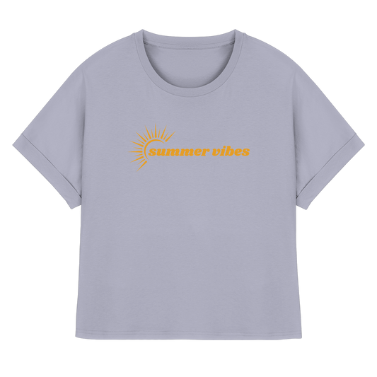 SUMMERVIBES! - Womens Organic Rolled Sleeves T-Shirt