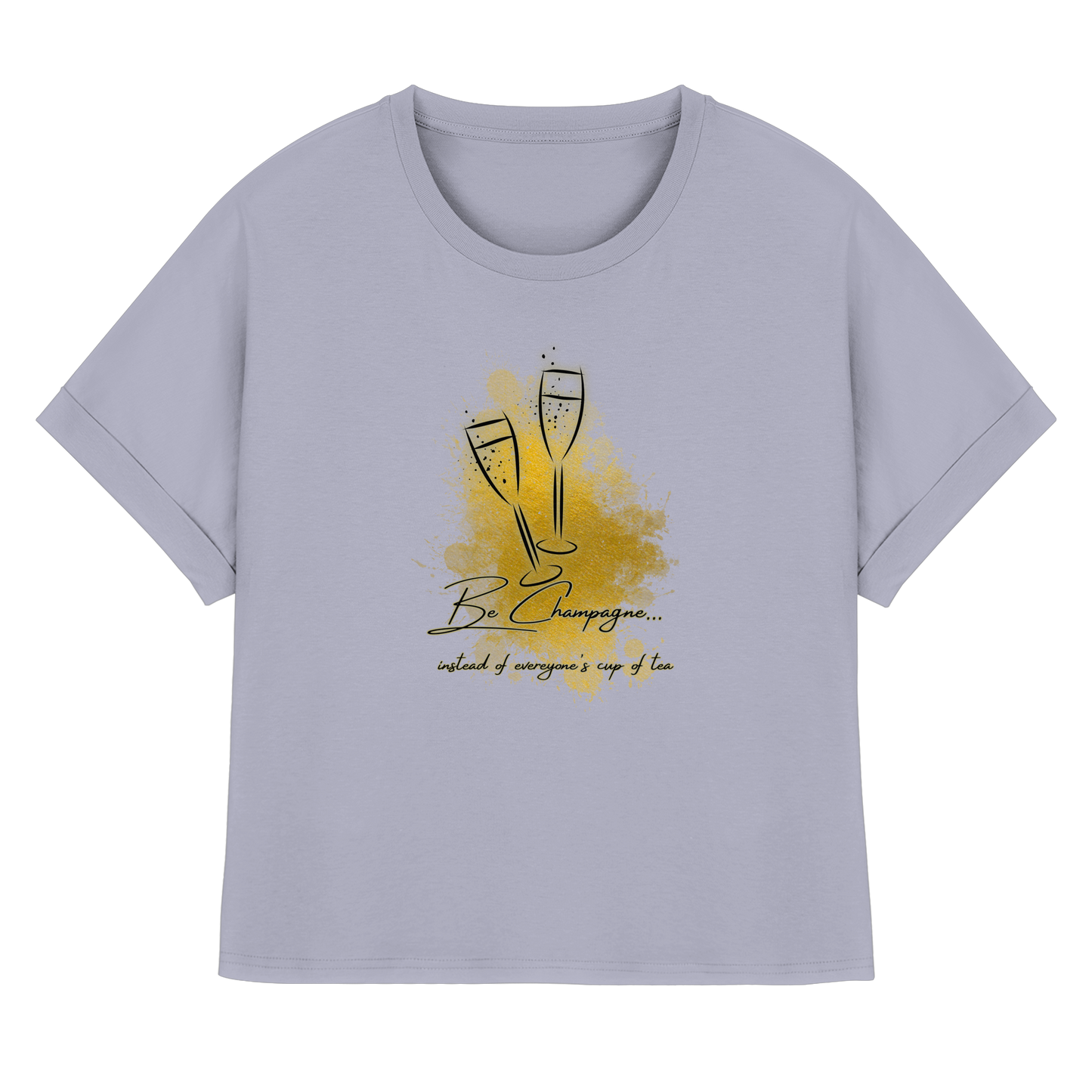 CHAMPAGNE! - Women's Organic Rolled Sleeves T-Shirt