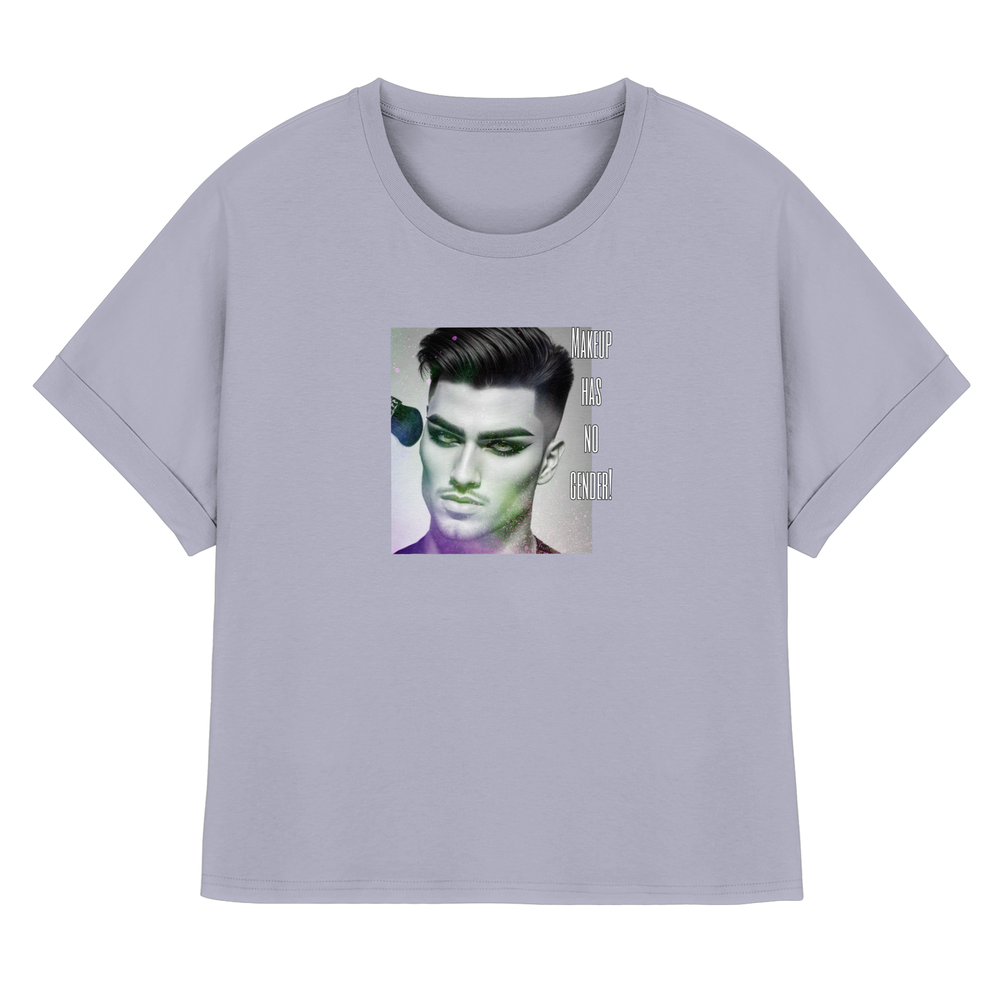 MAKEUPHASNOGENDER! - Womens Organic Rolled Sleeves T-Shirt