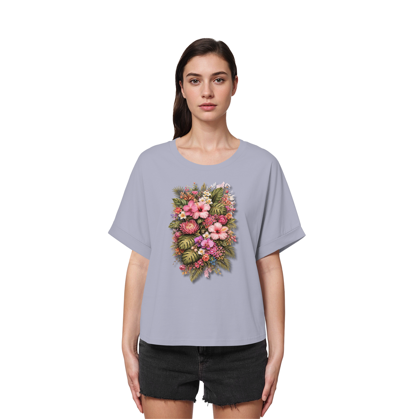 FLOWER POWER! - Women's Organic Rolled Sleeves T-Shirt