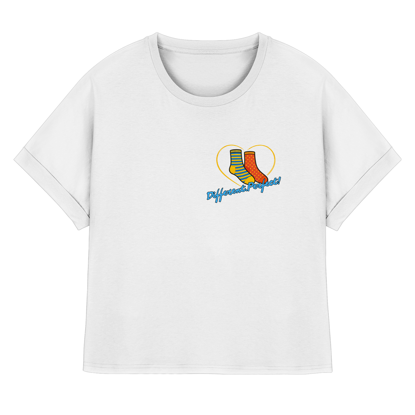 DIFFERENTPERFECT! - Women's Organic Rolled-Sleeve T-Shirt