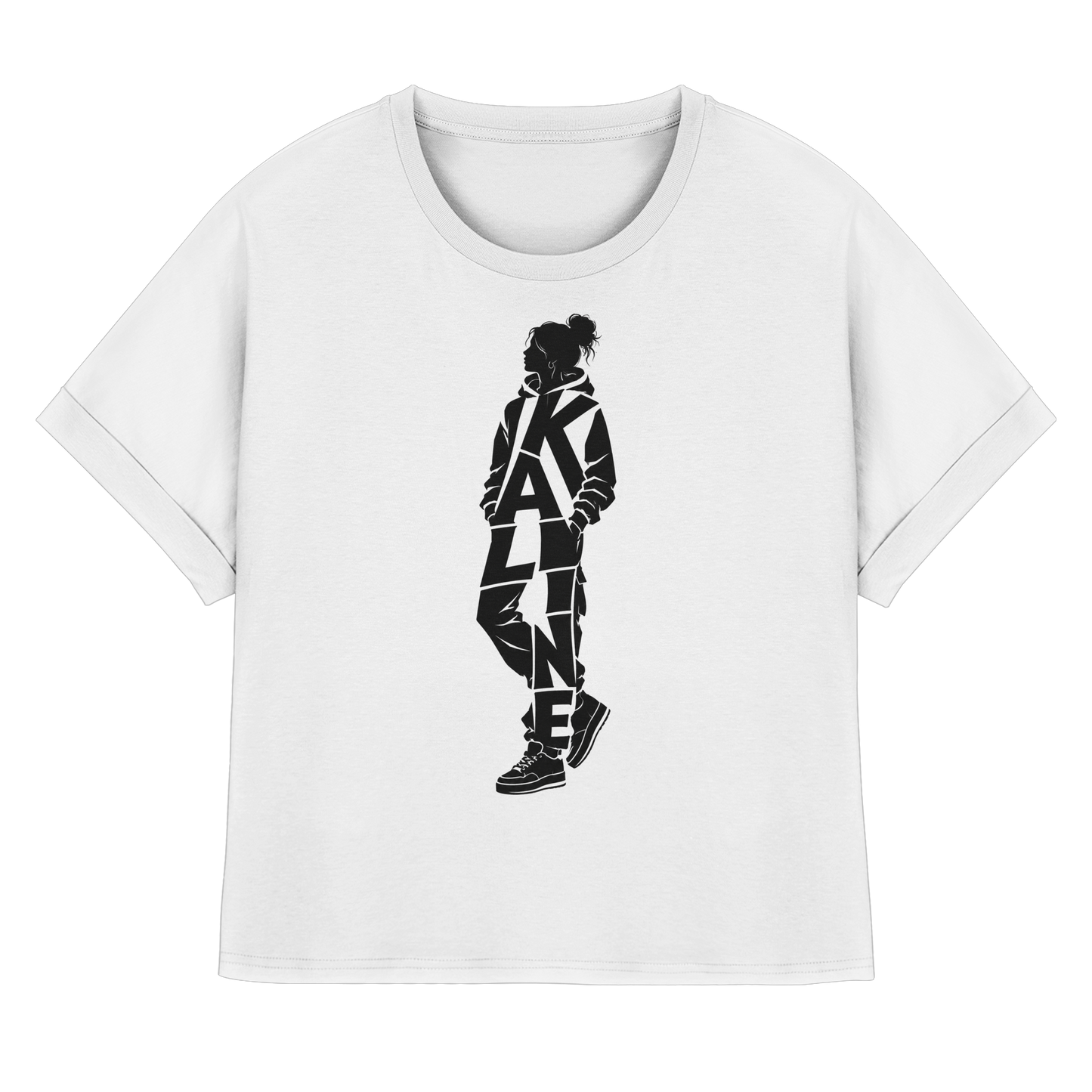 KALINE! - Womens Organic Rolled Sleeves T-Shirt