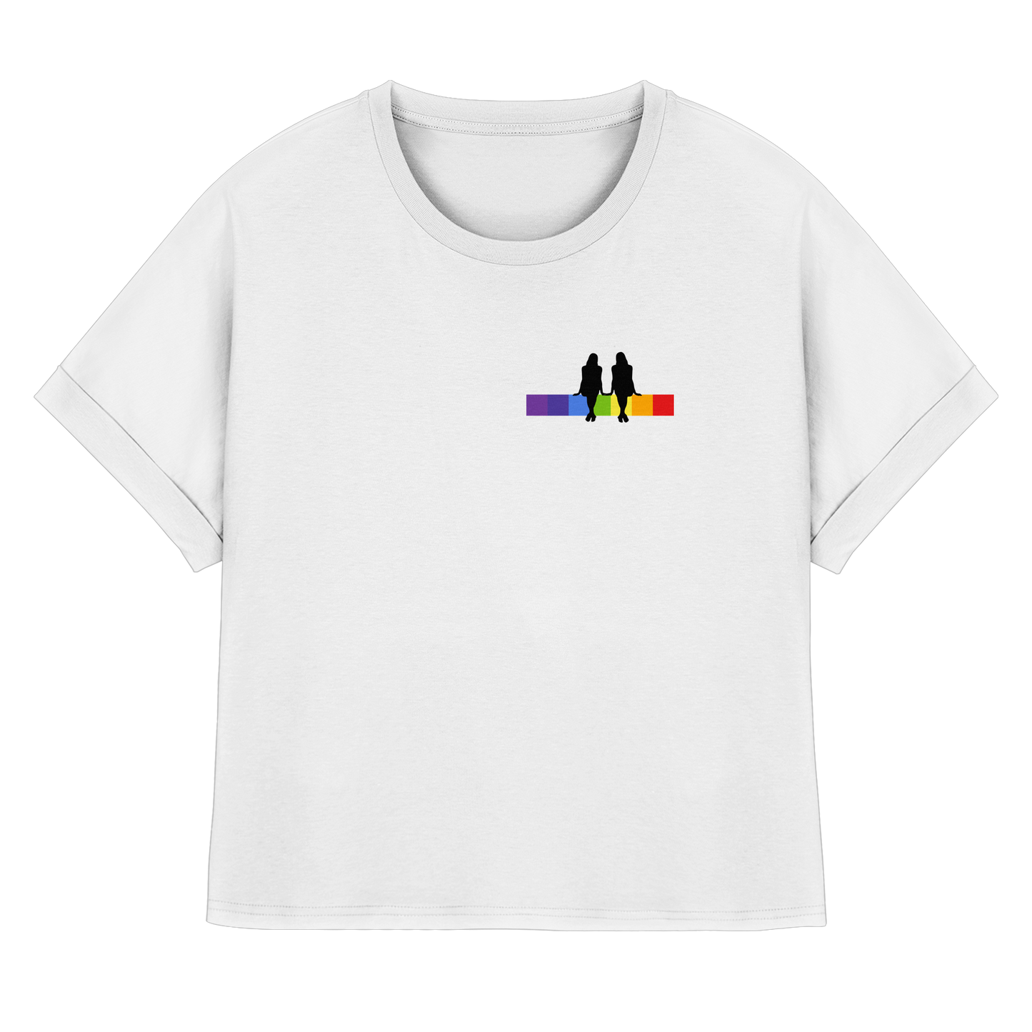 FEMALECOUPLE! - Womens Organic Rolled Sleeves T-Shirt