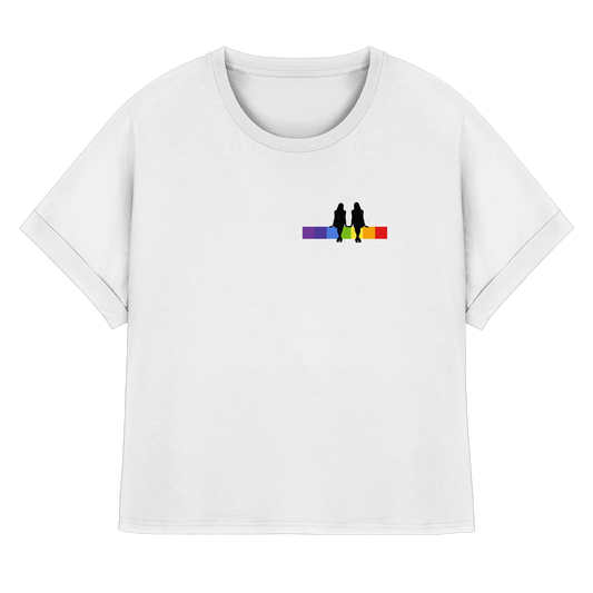FEMALECOUPLE! - Womens Organic Rolled Sleeves T-Shirt