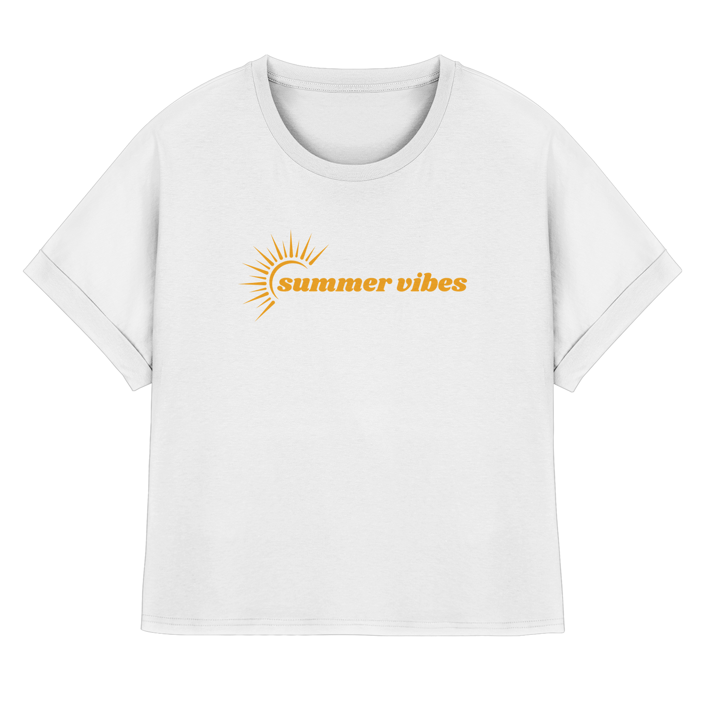 SUMMERVIBES! - Womens Organic Rolled Sleeves T-Shirt