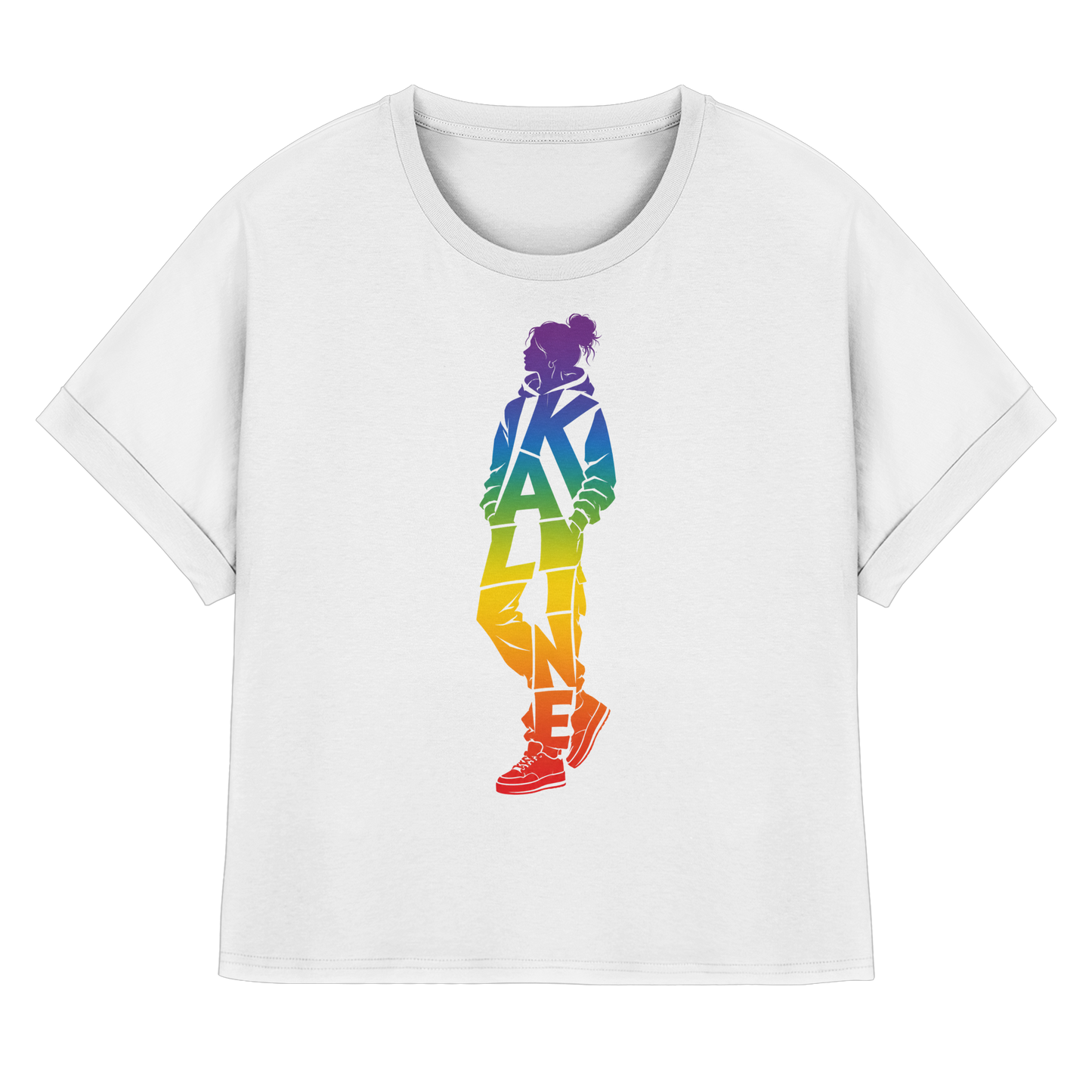 KALINE!Pride - Womens Organic Rolled Sleeves T-Shirt