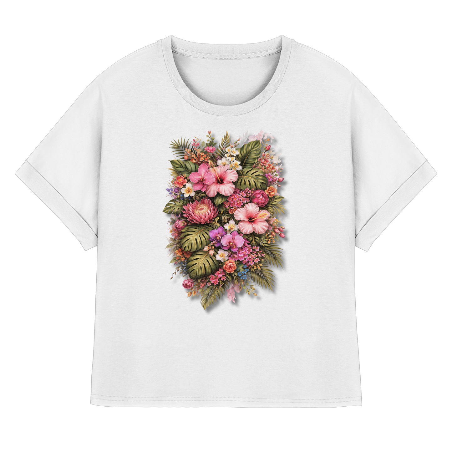 FLOWER POWER! - Women's Organic Rolled Sleeves T-Shirt