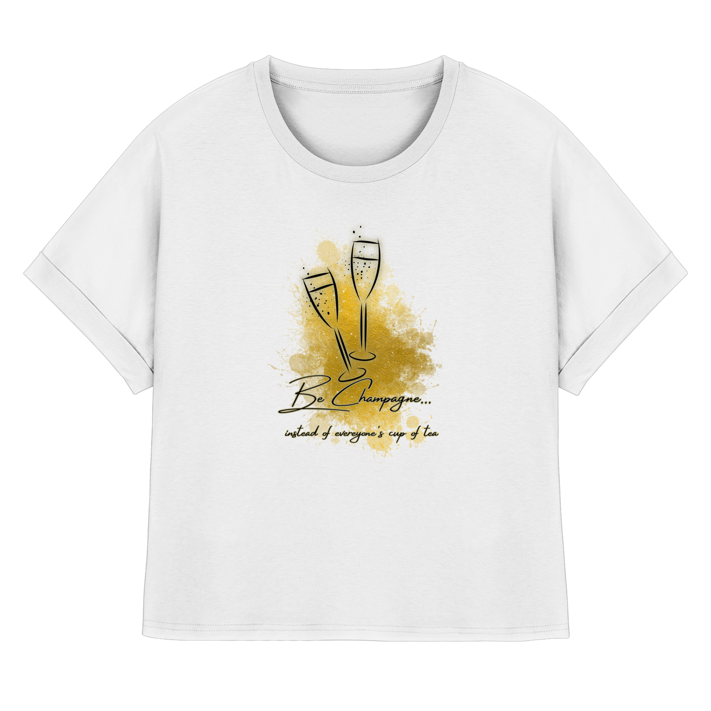 CHAMPAGNE! - Women's Organic Rolled Sleeves T-Shirt