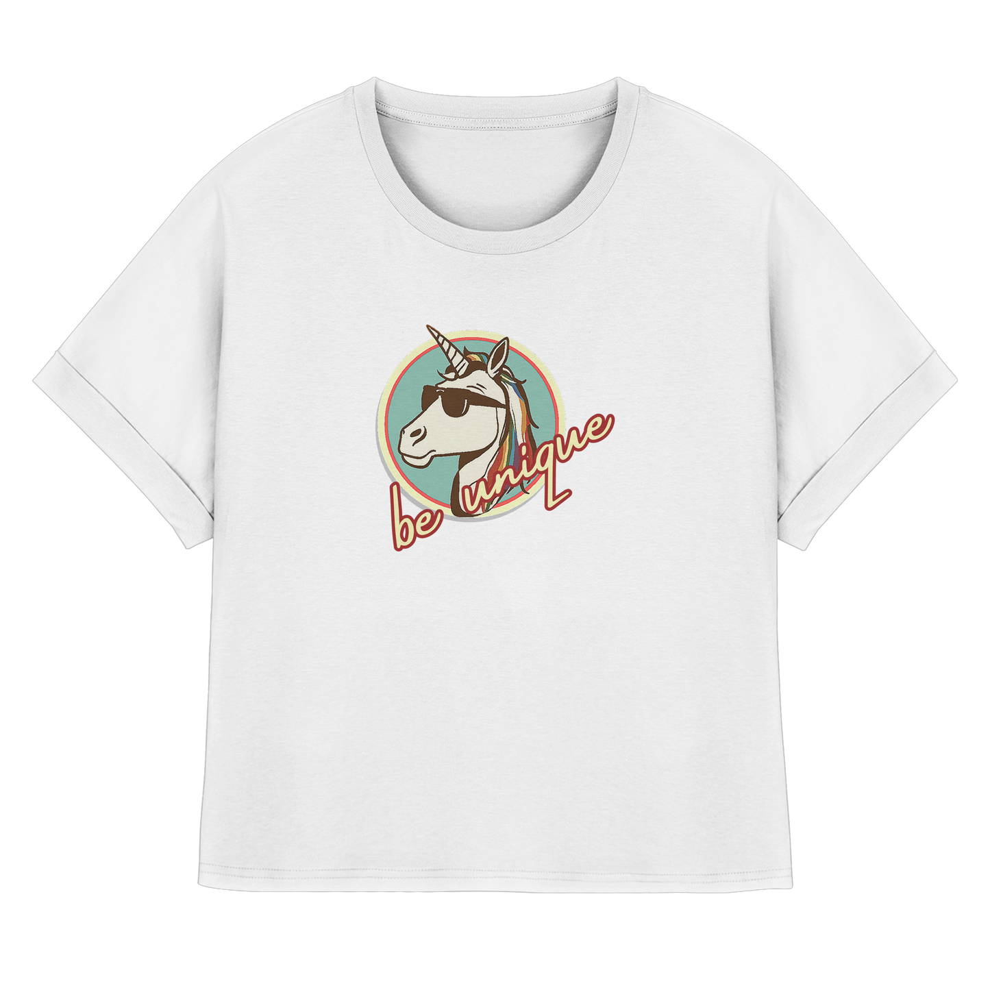BEUNIQUE! - Womens Organic Rolled Sleeves T-Shirt