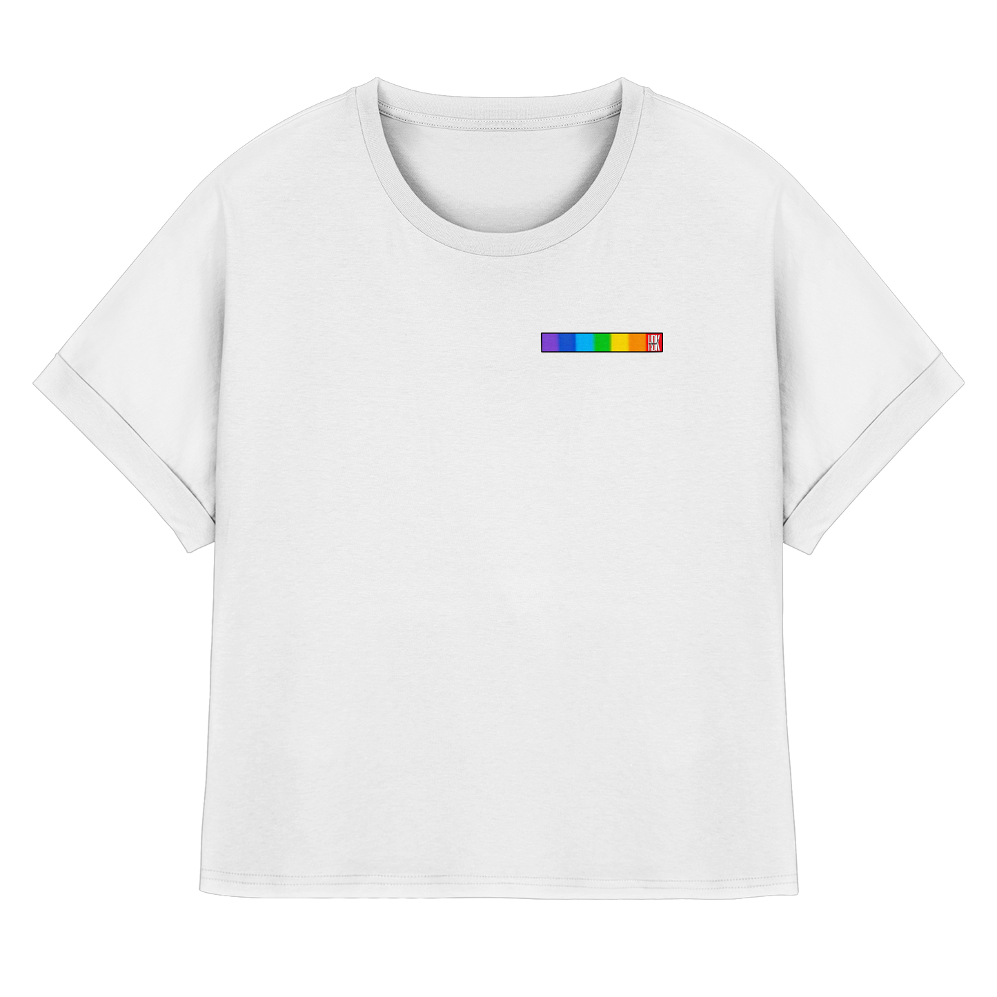 RAINBOWANDALLIES! - Womens Organic Rolled Sleeves T-Shirt